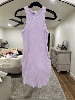 emory park Lavender Ribbed Tank Midi Dress